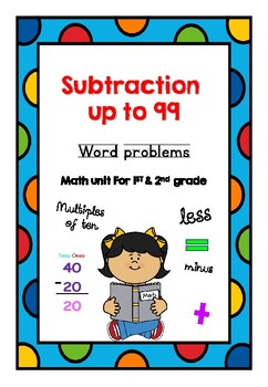 Preview of Subtraction to 99 Word Problems  Math Worksheet Bundle Workbook