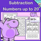 Subtraction to Twenty Worksheets includes crack the code, 