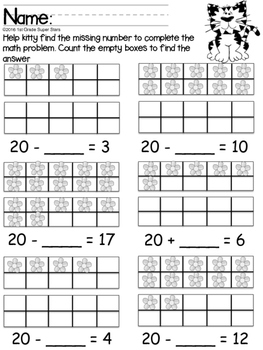 Double Ten Frame - Subtraction (Basic) by 1st Grade Super Stars