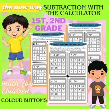 Preview of Subtraction with Calculator for Children math with a new way 1st, 2nd Grade