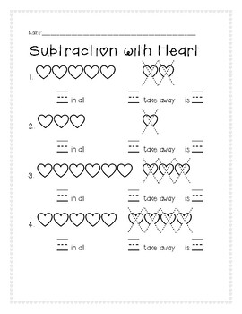 Preview of Subtraction with Heart