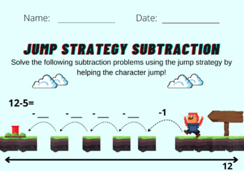 jump strategy subtraction worksheets teaching resources tpt