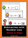 Subtraction with Number Line Write and Wipe Cards 