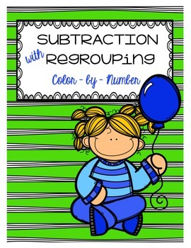 Preview of Subtraction with Regrouping Color by Number