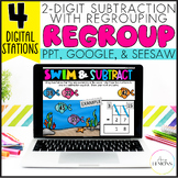 2 Digit Subtraction with Regrouping Math Slides with Doubl