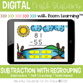Subtraction with Regrouping Digital Task Cards | Boom Card
