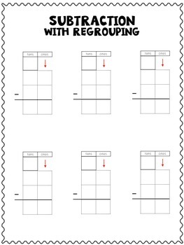 Subtraction with Regrouping Graphic Organizers by Ms Becca | TpT