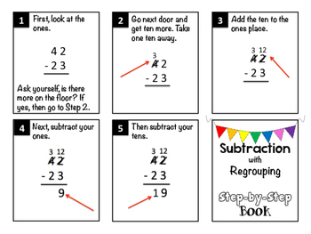 Preview of Subtraction with Regrouping Step-by-Step Book