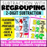 2 Digit Subtraction w/ Regrouping Activities | Double Digi