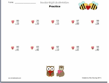 Preview of Subtraction with Regrouping - self generating worksheet with 5 different themes