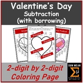 Subtraction (with borrowing) within 100 | Valentine's Day 