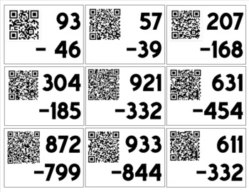 Preview of Subtraction with regrouping QR codes