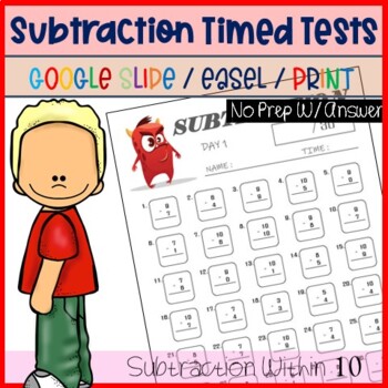 Preview of Subtraction within 10 Activities, Drills, Riddles, Morning Work Daily Math_V3