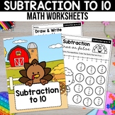 Subtraction within 10 Single Digit Subtraction with Pictur