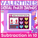 Subtraction within 10 Valentine's Day Math Game for Distan