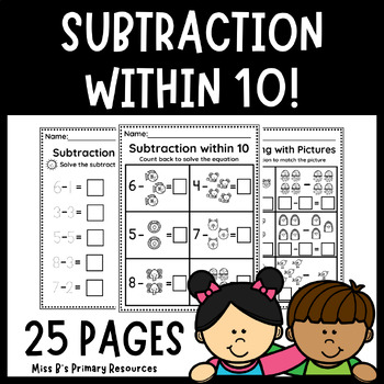 Preview of Subtraction within 10 Worksheets