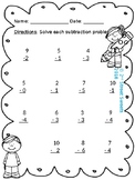 Subtraction within 10 activity