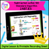Subtraction within 100 Standard Algorithm 2nd Grade Math M