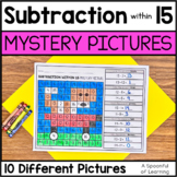 Subtraction within 15 Mystery Pictures