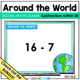 Subtraction within 20 Digital Math Fact Fluency Game - Aro