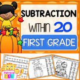 Fall Coloring Pages Subtraction Facts Color by Number