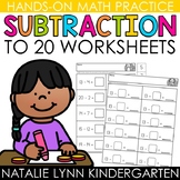 Subtraction within 20 Math Worksheets Subtraction to 20 Ma