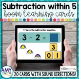 Subtracting within 5 Boom Cards ™ | Subtraction within 5 T