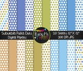 Suburbia Polka Dots Digital Papers | Commercial Use Digita