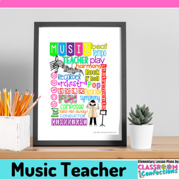 Preview of Subway Art for Music Teachers : Build Teacher Morale : Gift Idea