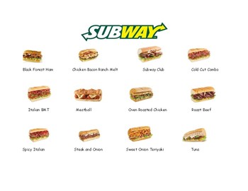 Subway Menu, PDF, Menu