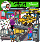 Subway and taxi clip art