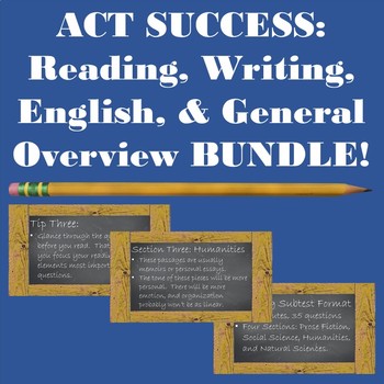 Preview of Succeed on the ACT: BUNDLE! Reading, Writing, English, & General Prep PowerPoint