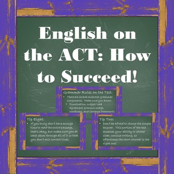 Preview of Succeed on the ACT: English Sub Test Presentation with Guided Notes