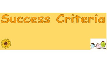 Preview of Success Criteria