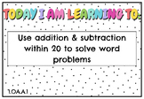 Success Criteria - Learning intentions for 1st grade math 