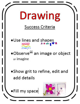 Preview of Success Criteria Rubric for Drawing