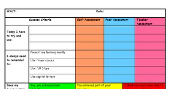 Preview of Success Criteria and Assessment Grids- English and Maths