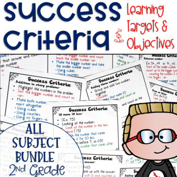 Preview of Success Criteria for Common Core Learning Targets BUNDLE 2nd grade Editable