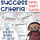 Success Criteria for Common Core Learning Targets BUNDLE 4