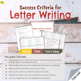 Success Criteria for Letter Writing [editable]