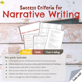 Success Criteria for Narrative Writing [editable]