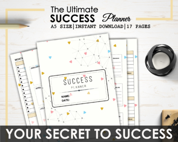 Preview of Success Planner Printable, Productivity Goal Setting, Time Management