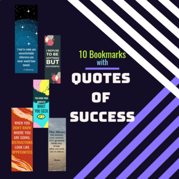 Preview of Success Quotes Inspirational Bookmarks