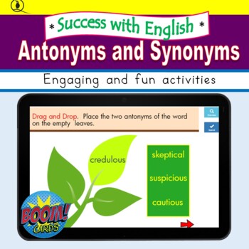 Preview of Success with English: Antonyms and Synonyms (Boomcards)