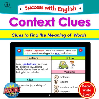 Preview of Success with English: Context Clues Boomcards