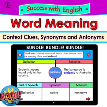 Preview of Success with English: Word Meaning Boom cards Bundle