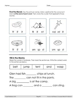 Success with Phonics: Ending Blends by Quail Publishers | TpT