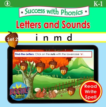 Preview of Success with Phonics: Letters and Sounds, Boomcards Set 2