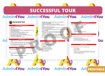 Preview of Successful Tour Outline, Checklist, and Tour Confirmation Form