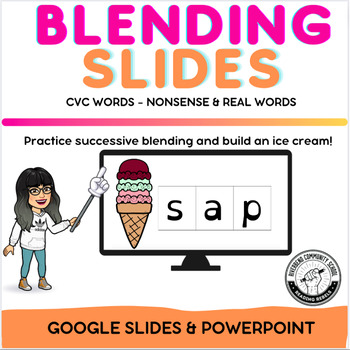 Preview of Successive Blending Slides - CVC Real & Nonsense Words